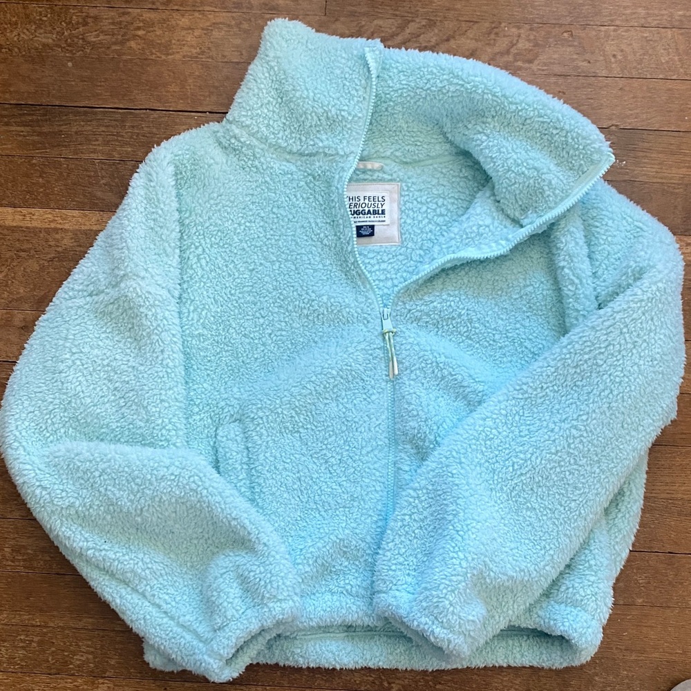 American Eagle Sherpa zip-up jacket XS